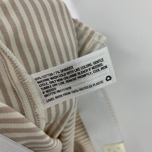 A New Day Pants High Rise Slim Fit Ankle Beige White Stripe NWT - Picture 12 of 12